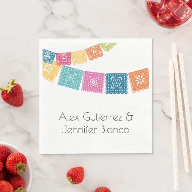 Guardanapo De Papel Casamento - Boda - Wedding Papel Picado (Insitu)