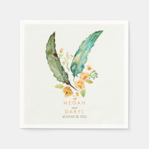 Guardanapo De Papel Casamento boémio da cerceta das penas