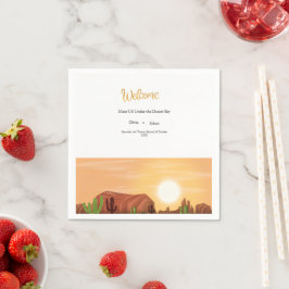 GUARDANAPO DE PAPEL CASAMENTO BOHO DESERTO DE TERRA COTTA