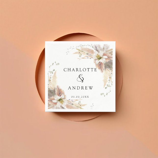 Guardanapo De Papel Casamento Boho Moderno Elegante (Criador carregado)