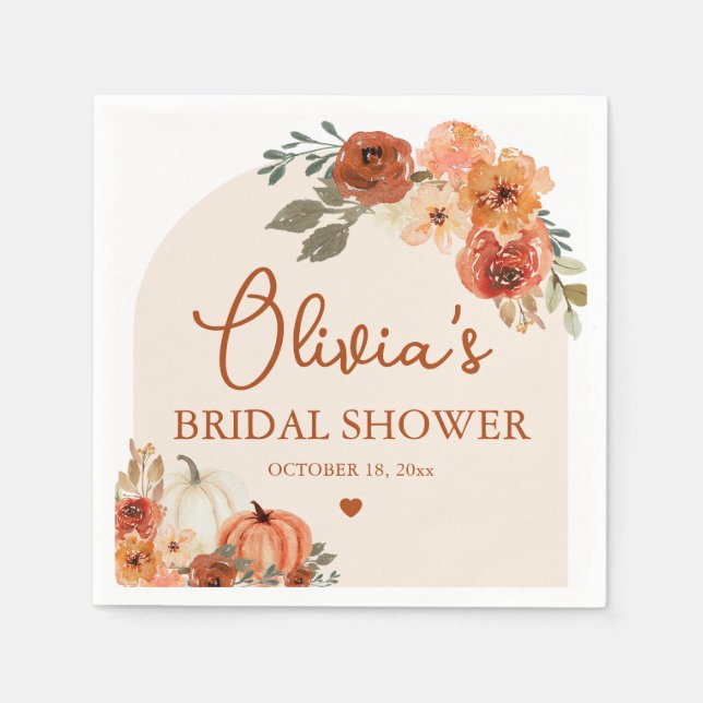 Guardanapo De Papel Casamento Boho Terracota de Abóbora para Enamorado (Frente)