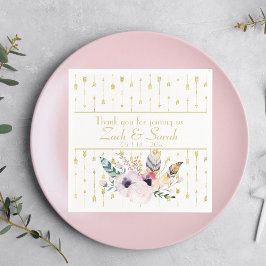 Guardanapo De Papel Casamento bonito do Buquê Boho