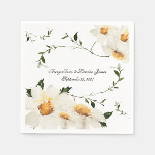 Guardanapo De Papel Casamento Bonito Personalizado de Daisy Greenery B