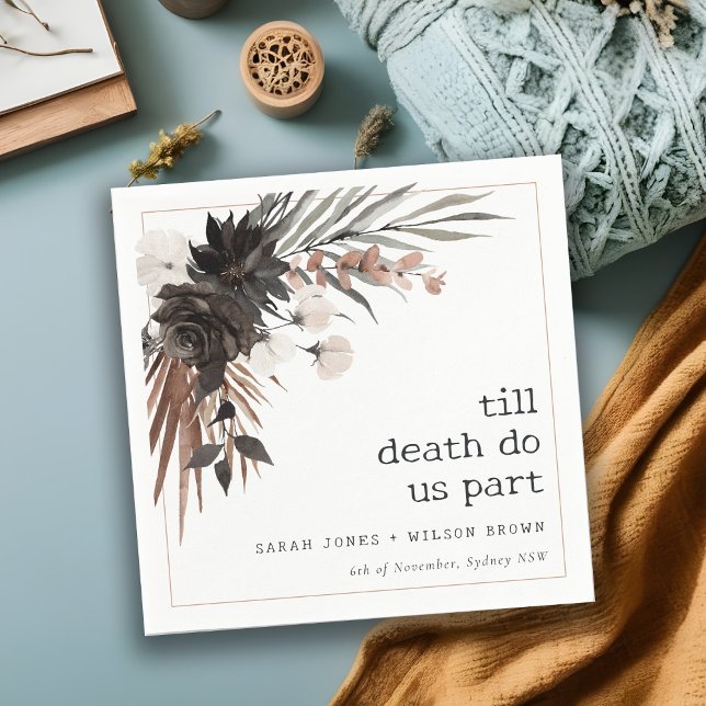 Guardanapo De Papel Casamento Botânico Bótico Rust Negro (Criador carregado)