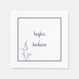 Guardanapo De Papel Casamento Botânico de Azul Mínimo Napkins