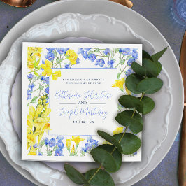 Guardanapo De Papel Casamento botânico de cor azul-d-água