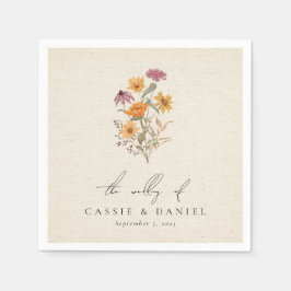 Guardanapo De Papel Casamento Botânico do Jardim de Flores Selvagens