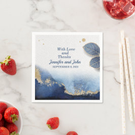 Guardanapo De Papel Casamento Botânico Dourado Marble Elegante