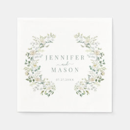 Guardanapo De Papel Casamento Botânico Elegante Eucalyptus Greenery