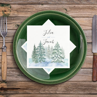 Guardanapo De Papel Casamento Botânico entre Pinheiros Russos de Inver