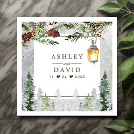 Guardanapo De Papel Casamento Botânico entre Pinheiros Russos de Inver