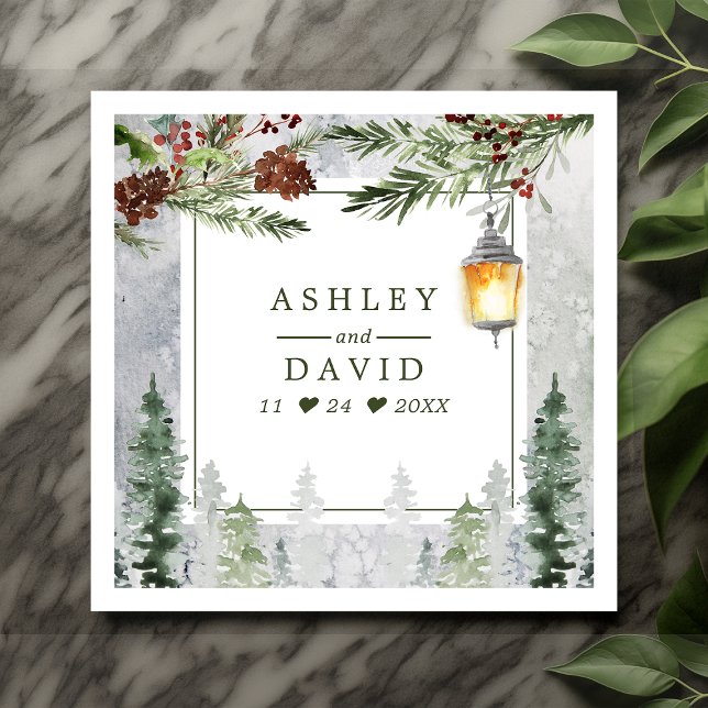 Guardanapo De Papel Casamento Botânico entre Pinheiros Russos de Inver (Criador carregado)