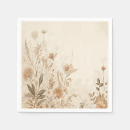 Guardanapo De Papel Casamento Botânico Floral Delicado Vintage Boho