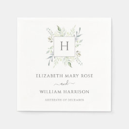 Guardanapo De Papel Casamento Botânico Monograma