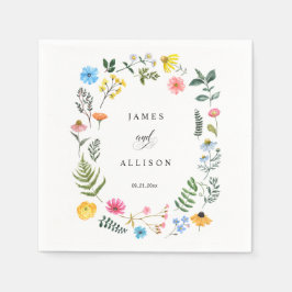 Guardanapo De Papel Casamento Botânico Personalizado da Fenda de Flore