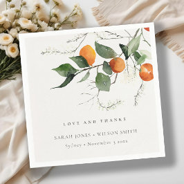 Guardanapo De Papel Casamento Botânico Rustic Boho Orange Blossom