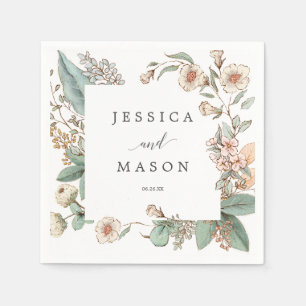 Guardanapo De Papel Casamento Botânico Vintage Napkin Coquetel Napkin