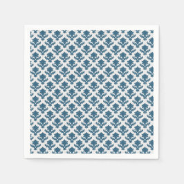 Guardanapo De Papel Casamento Branco e Azul da Tapeçaria Francesa