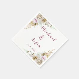 Guardanapo De Papel Casamento Branco e Rosa Modernos Napkins