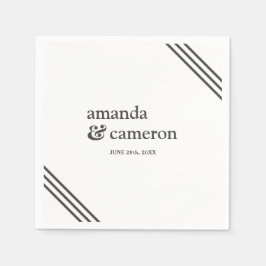 Guardanapo De Papel Casamento Branco Elegante Moderno Simples