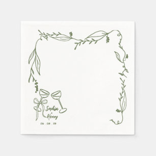 Guardanapo De Papel Casamento branco italiano de Hand Drawn