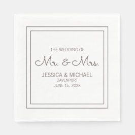 Guardanapo De Papel Casamento Branco Moderno Elegante