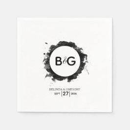 Guardanapo De Papel Casamento Branco Negro Simples