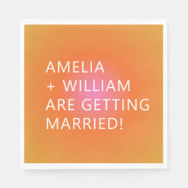 Guardanapo De Papel Casamento Brilhante Único com Gradação Cor-de-Rosa