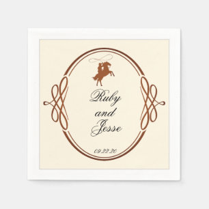 Guardanapo De Papel Casamento Brown Beleza Ocidental Escura