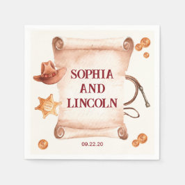 Guardanapo De Papel Casamento Brown Rustic Ocidental