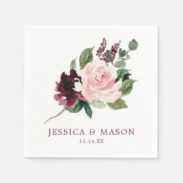 Guardanapo De Papel Casamento Burgundy Blush Napkin Cocktail Napkin