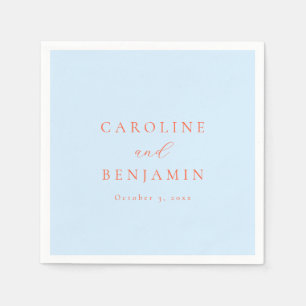 Guardanapo De Papel Casamento Caligráfico Elegante Minimalista Azul La