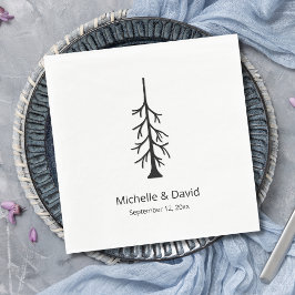 Guardanapo De Papel Casamento Casual Rustic Pine Tree Modern Boho