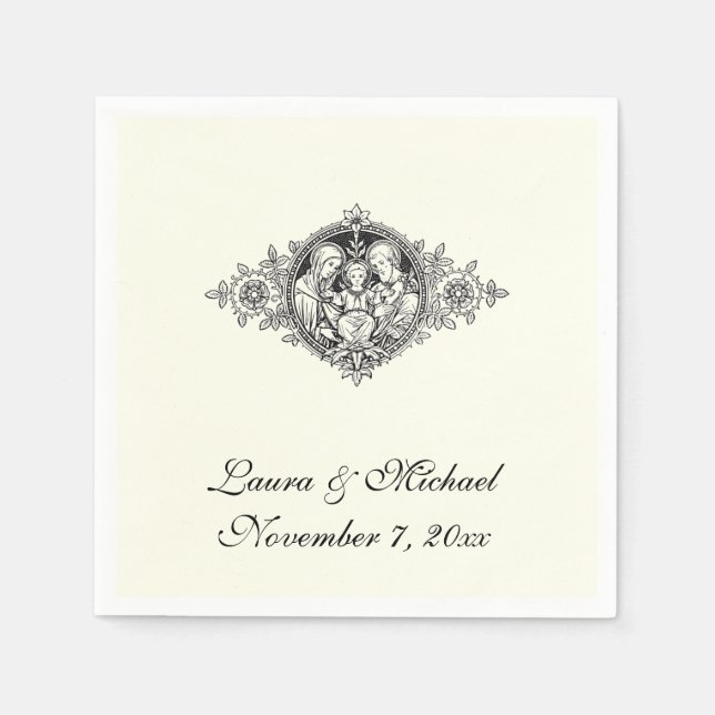 Guardanapo De Papel Casamento Católico da Sagrada Família Religiosa Vi (Frente)