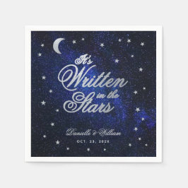 Guardanapo De Papel Casamento Celestial Escrito Nas Estrelas & Azul de