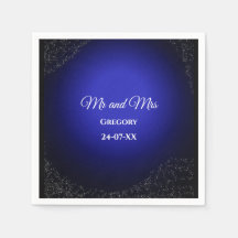 Casamento celestial Lua cheia e estrelas azul-de-m