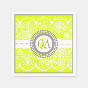 Guardanapo De Papel Casamento Chartreuse, branco do teste padrão do