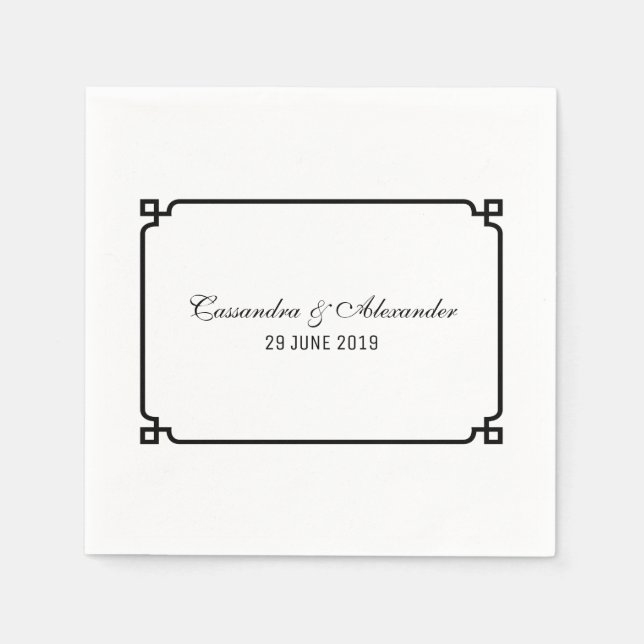 Guardanapo De Papel Casamento Chic Black Deco (Frente)