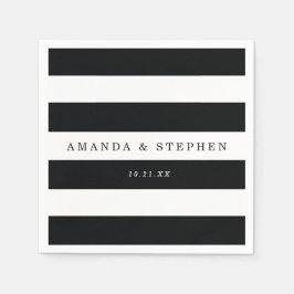 Guardanapo De Papel Casamento Chic Black Stripes