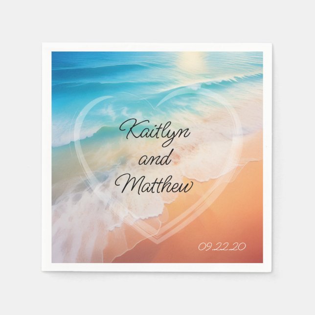 Guardanapo De Papel Casamento Chic de Verão (Frente)