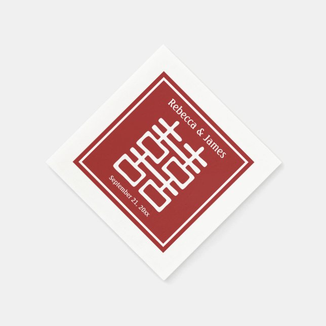 Guardanapo De Papel Casamento Chinês de Dupla Felicidade (Canto)