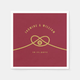 Guardanapo De Papel Casamento Chinês de Dupla Felicidade do Red Knot U