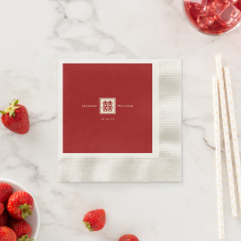 Guardanapo De Papel Casamento Chinês de Felicidade Dupla Quadrada Clás