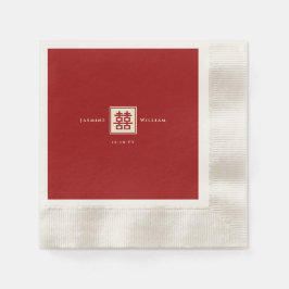 Guardanapo De Papel Casamento Chinês de Felicidade Dupla Quadrada Clás