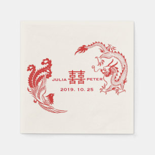 Guardanapo De Papel Casamento chinês personalizado Dragão-Phoenix