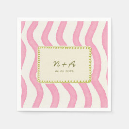 Guardanapo De Papel Casamento Cinza e Verde Moderno Whimsical