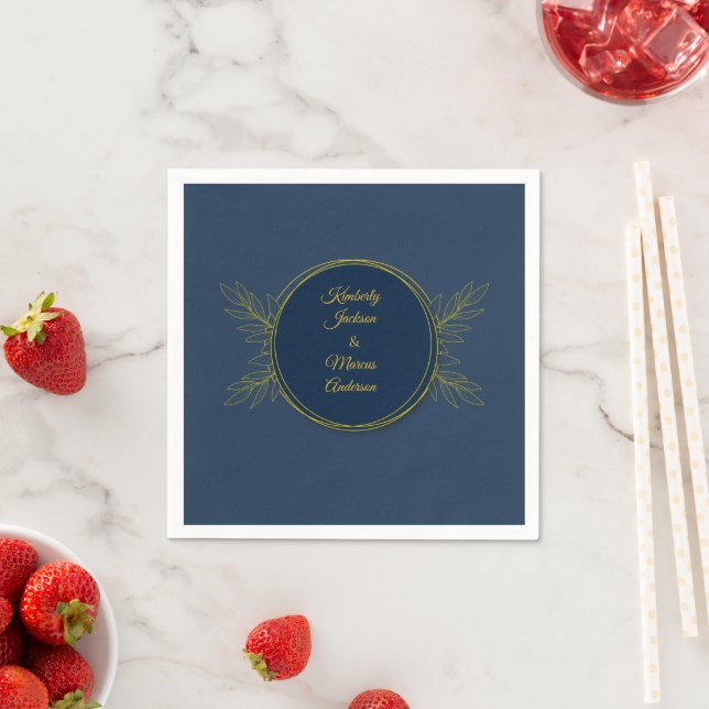 Guardanapo De Papel Casamento Círculo de Elegância Dourada (Insitu)