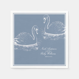 Guardanapo De Papel Casamento Clássico Azul Empoeirado Elegante