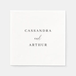 Guardanapo De Papel Casamento Clássico Branco Simples e Elegante