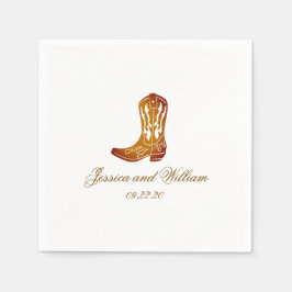 Guardanapo De Papel Casamento Clássico Castanho Escuro Ocidental